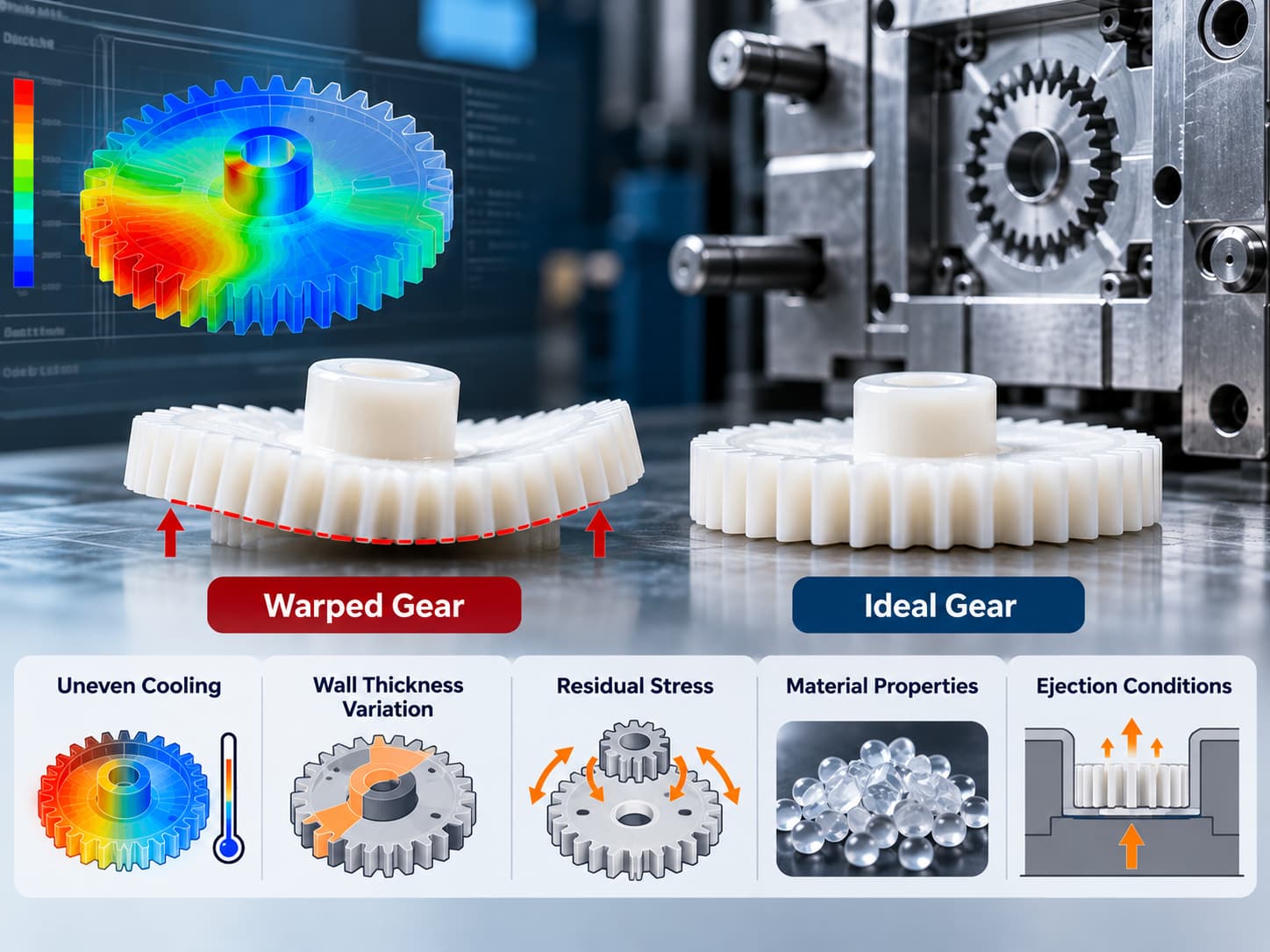 Why Plastic Gears Warp After Injection Molding—and How to Control It