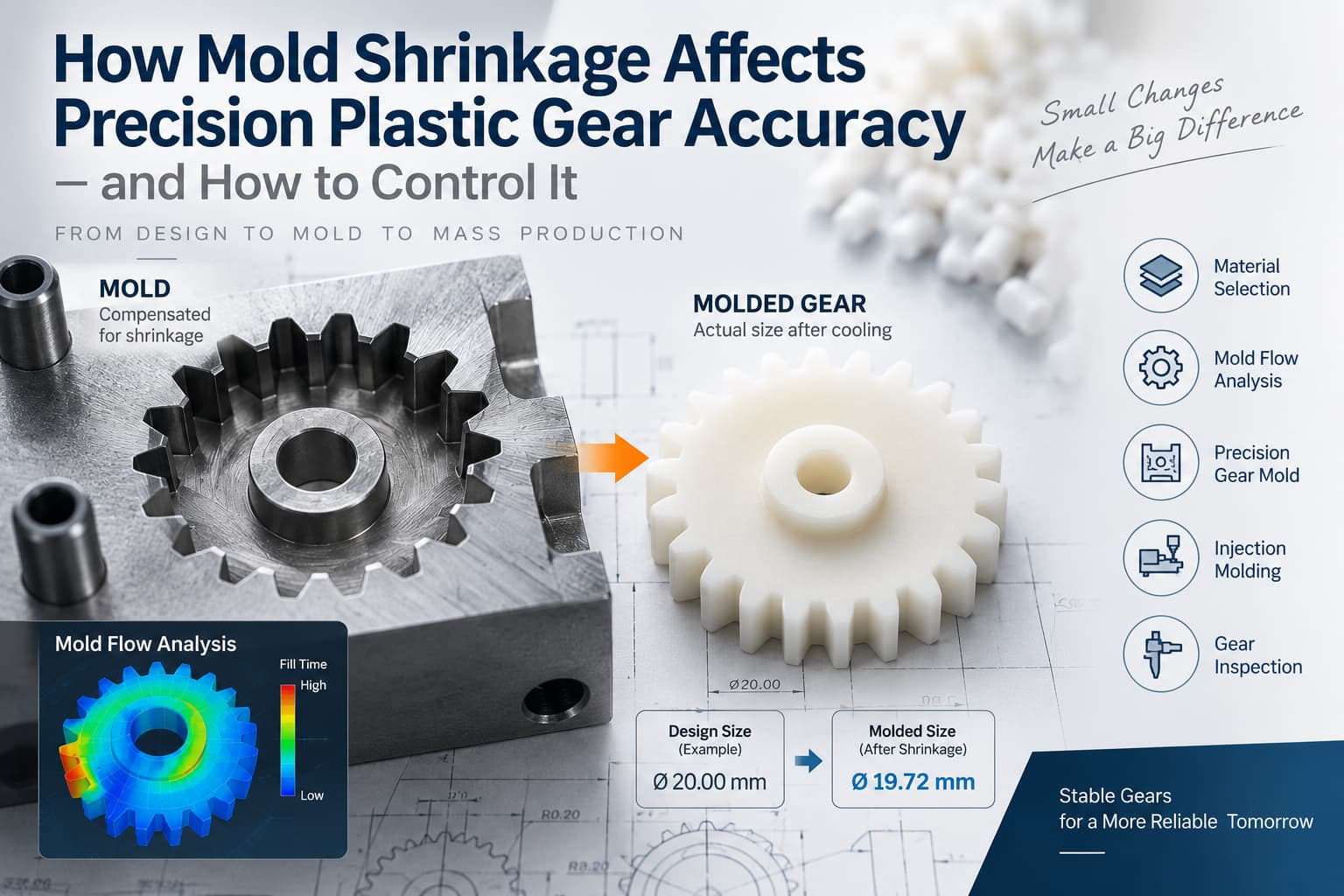 How Mold Shrinkage Affects Precision Plastic Gear Accuracy — and How to Control It