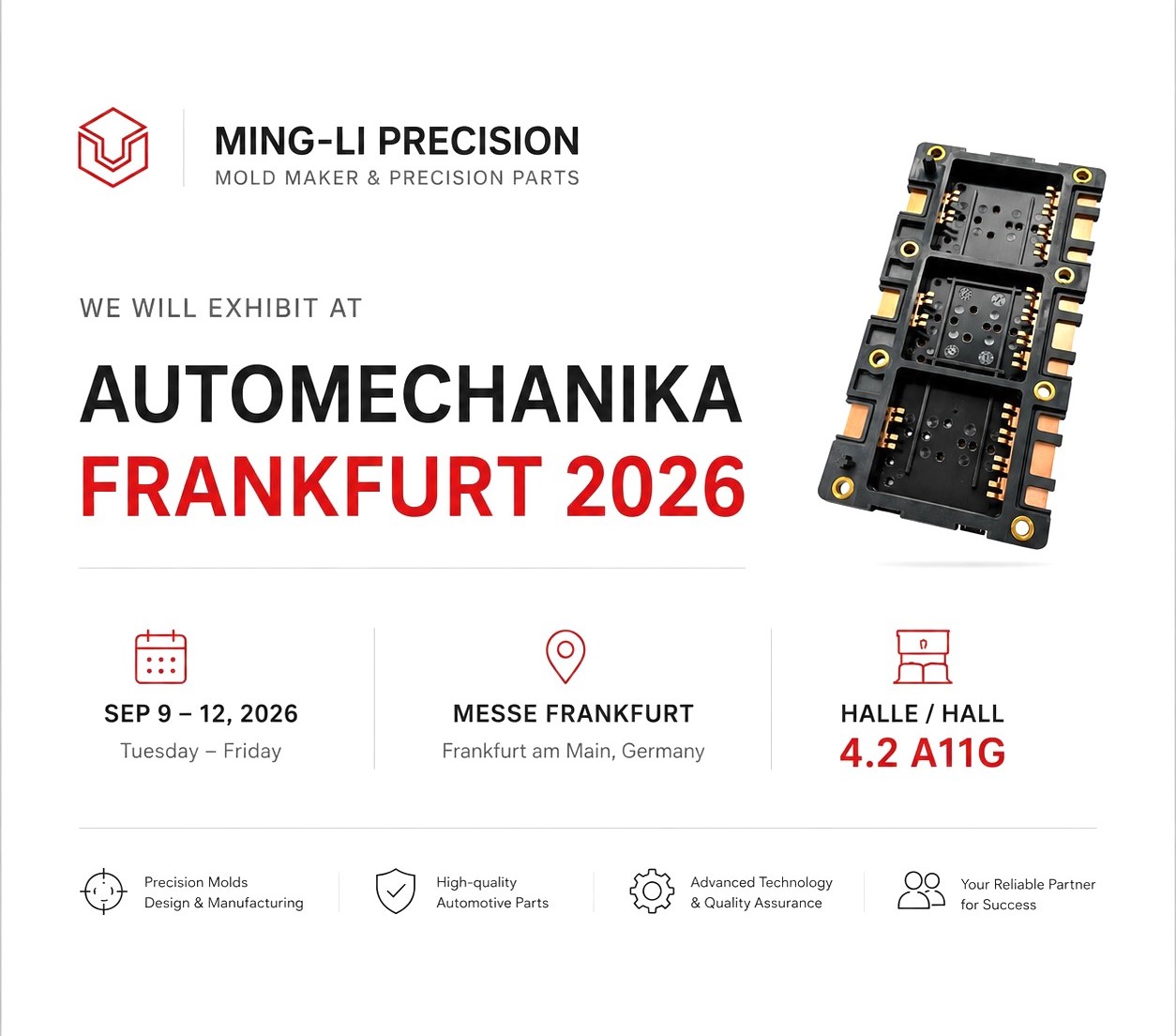 Ming-Li Precision to Exhibit at Automechanika Frankfurt 2026 – Visit Us at Hall 4.2, Booth A11G